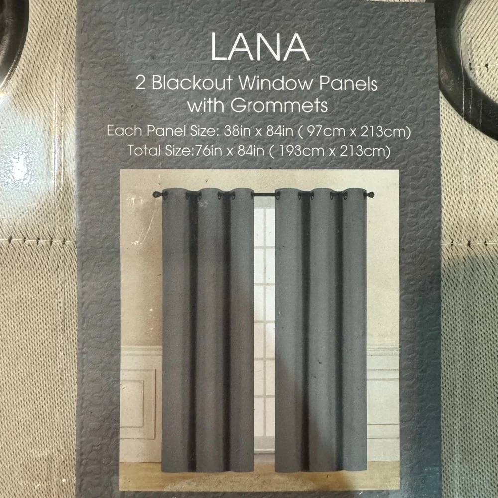 Lana Ivory 2 Blackout window panels with grommets